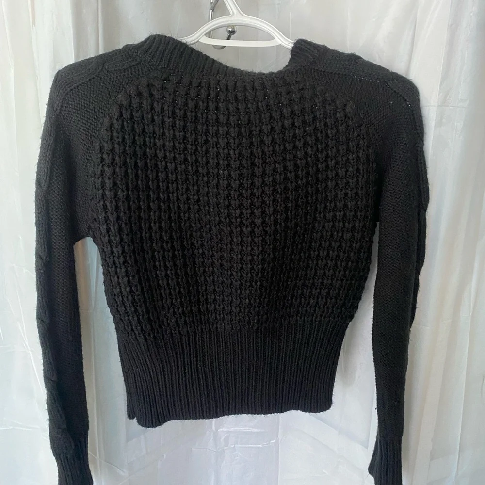 Floral Embroidered Black Sweater - Picture 6 of 10